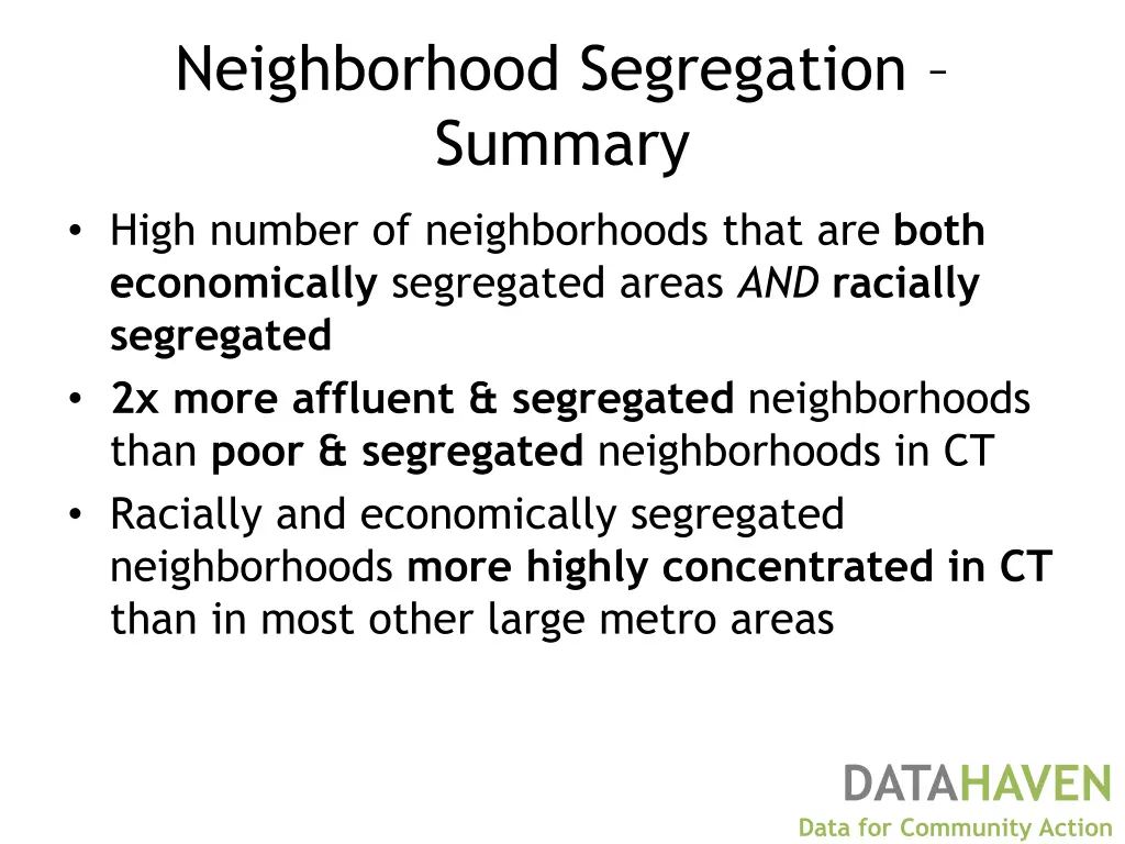 neighborhood segregation summary