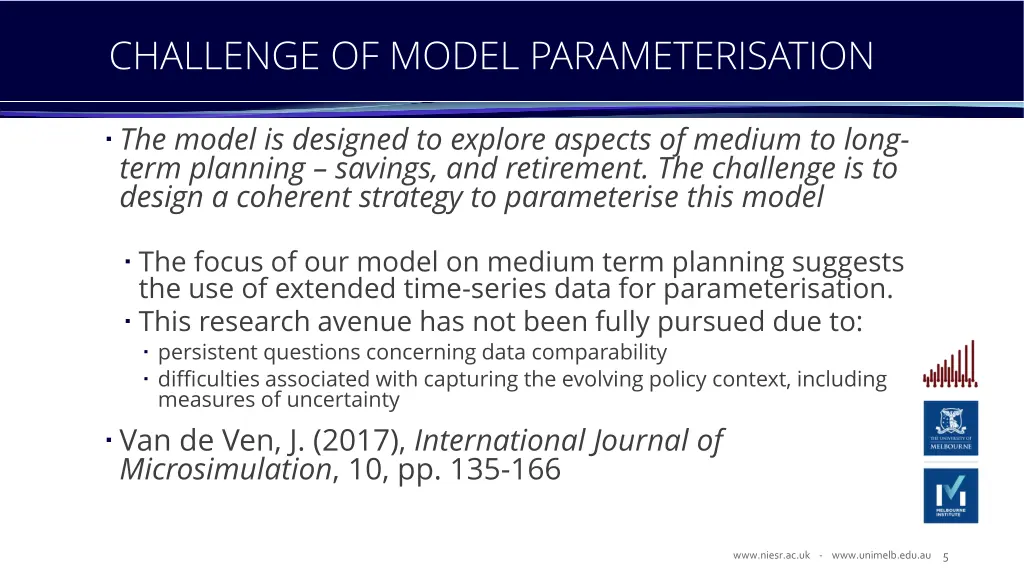 challenge of model parameterisation