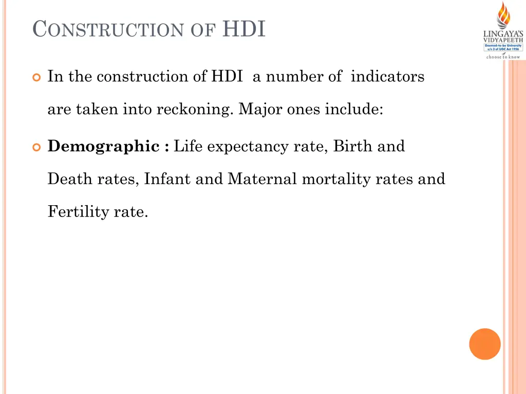 c onstruction of hdi