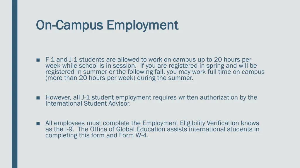 on on campus campus employment employment
