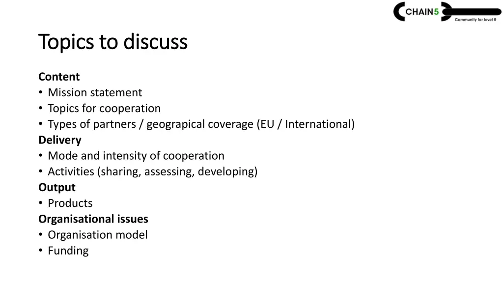 topics topics to to discuss