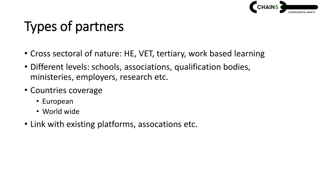 types of partners types of partners