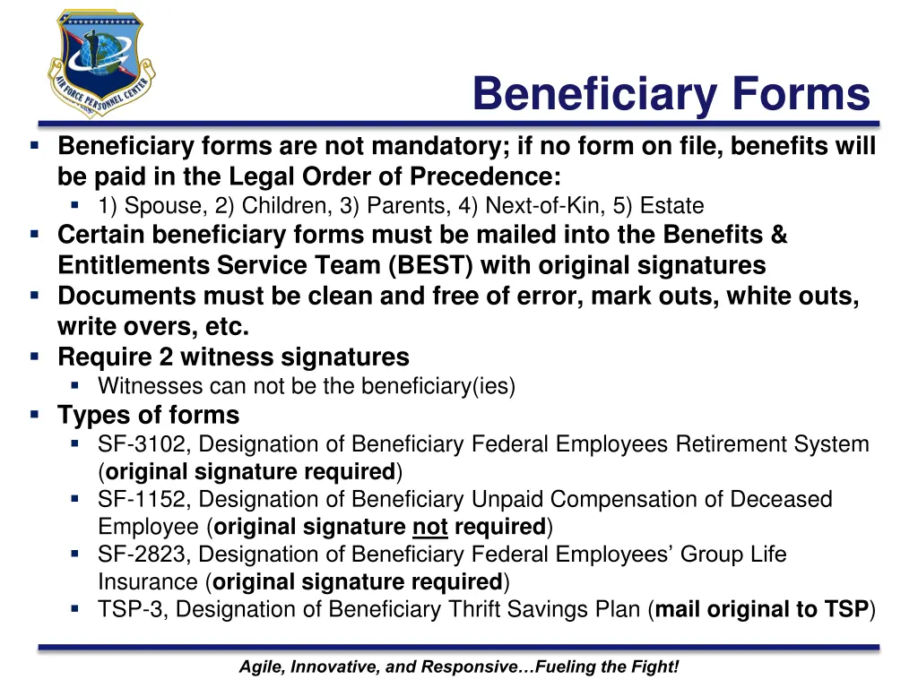 beneficiary forms