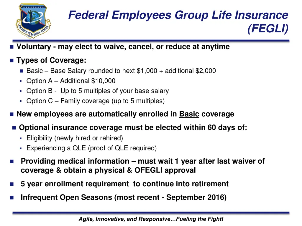 federal employees group life insurance