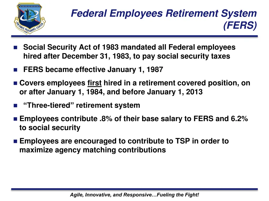 federal employees retirement system