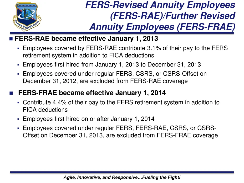 fers revised annuity employees fers rae further