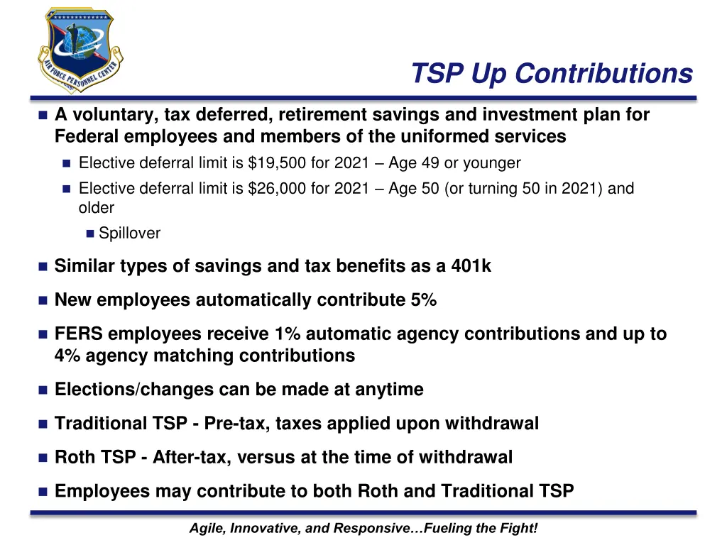 tsp up contributions