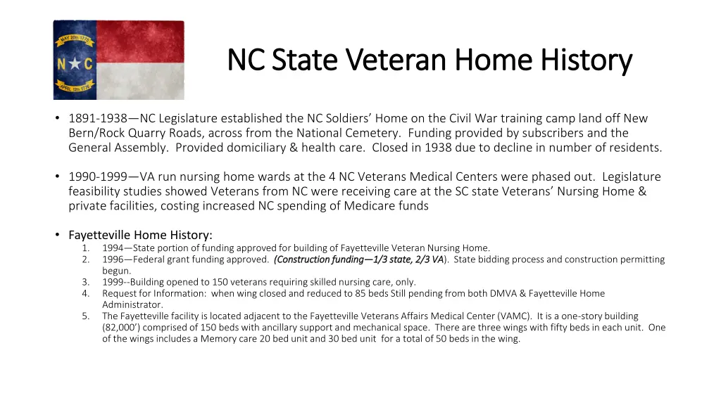 nc state veteran home history nc state veteran