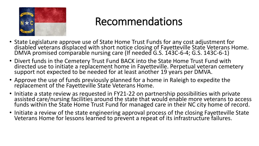 recommendations recommendations