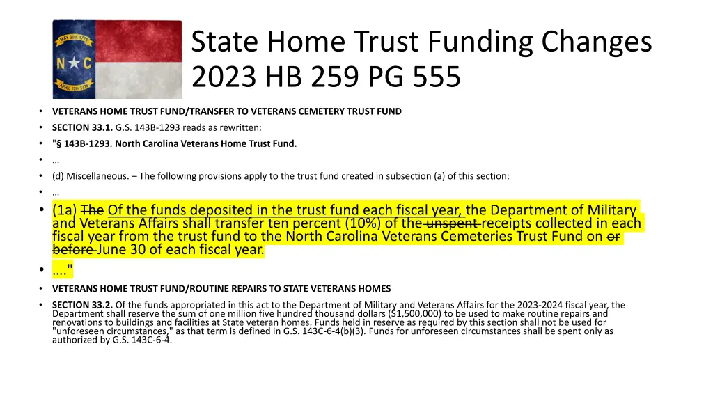 state home trust funding changes 2023