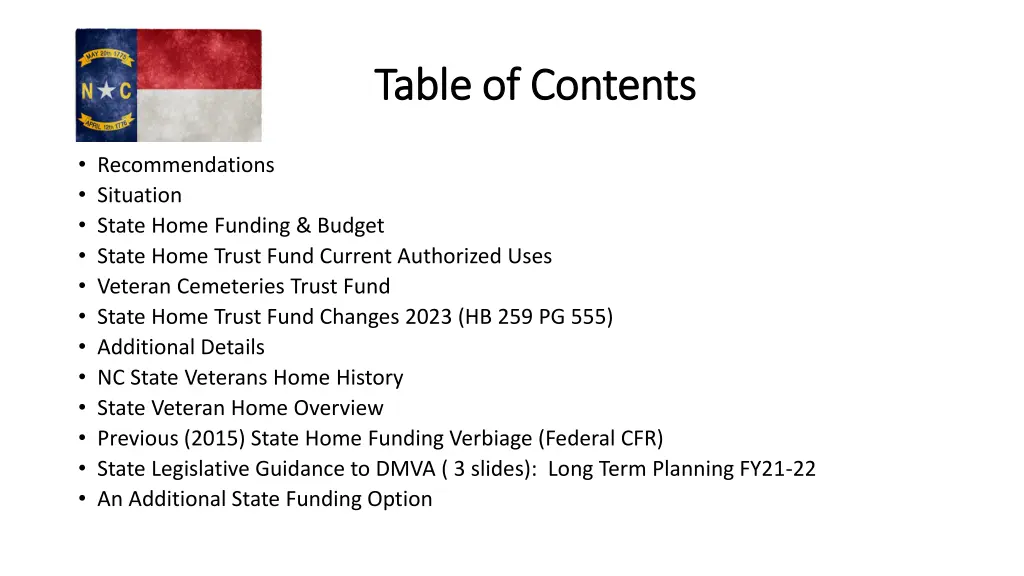 table of contents table of contents