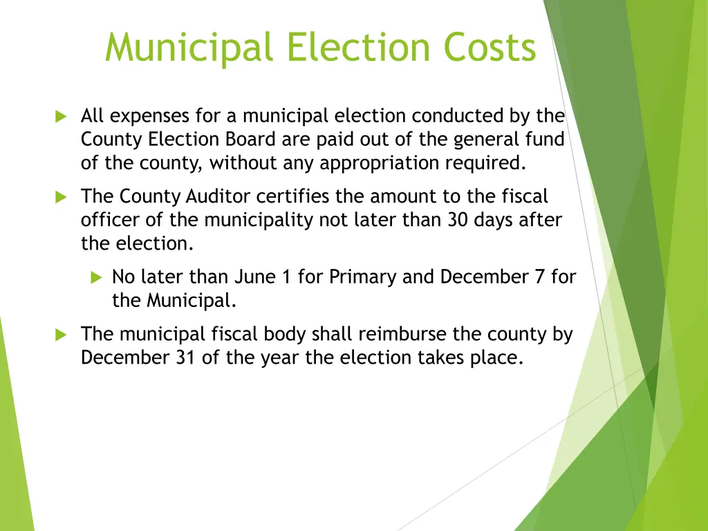 municipal election costs
