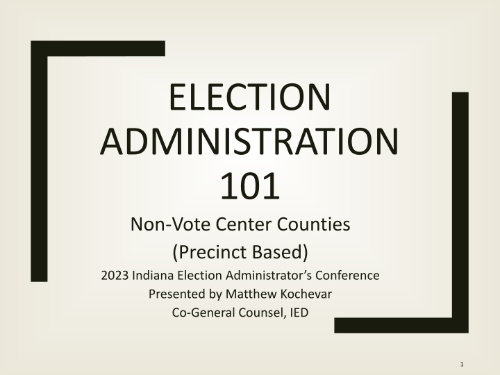 election administration 101 non vote center