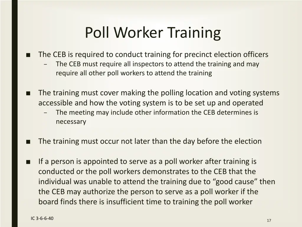 poll worker training