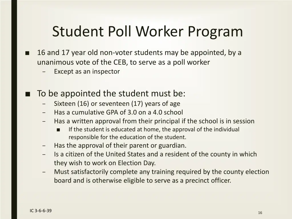 student poll worker program