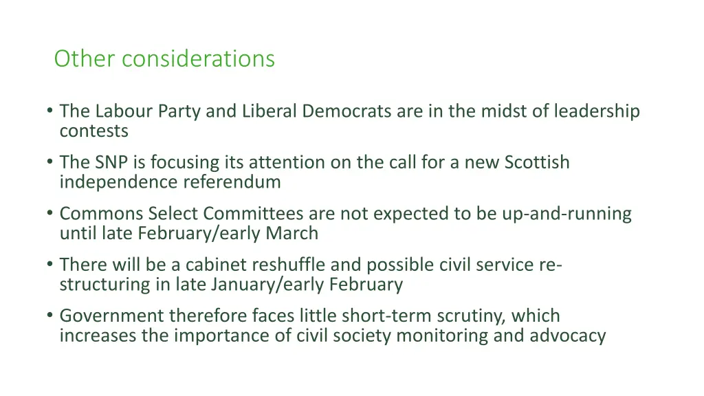 other considerations