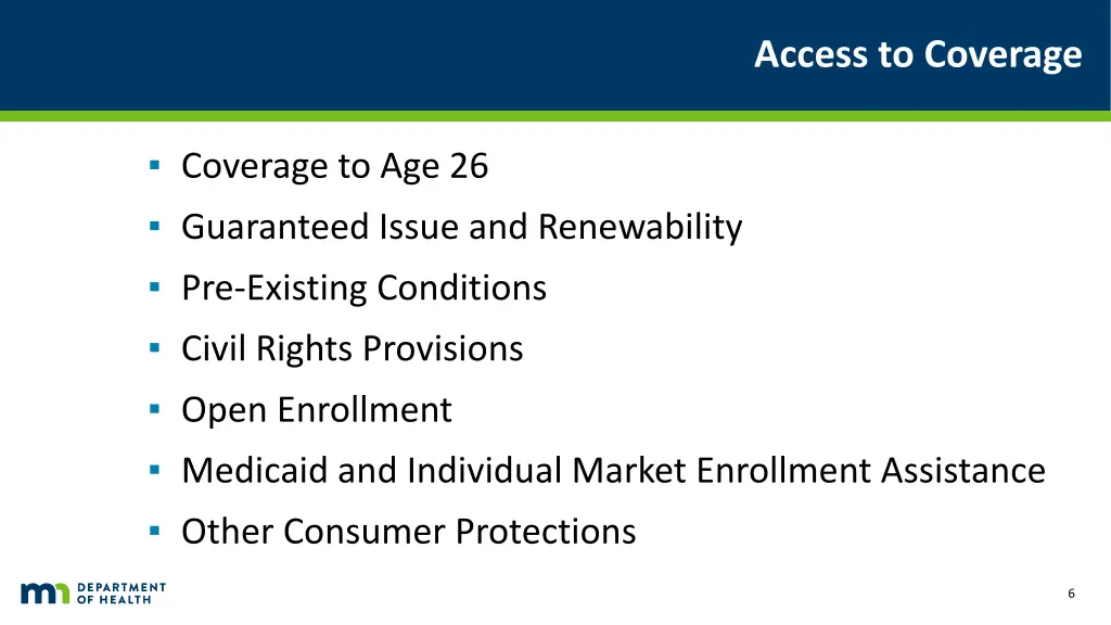 access to coverage
