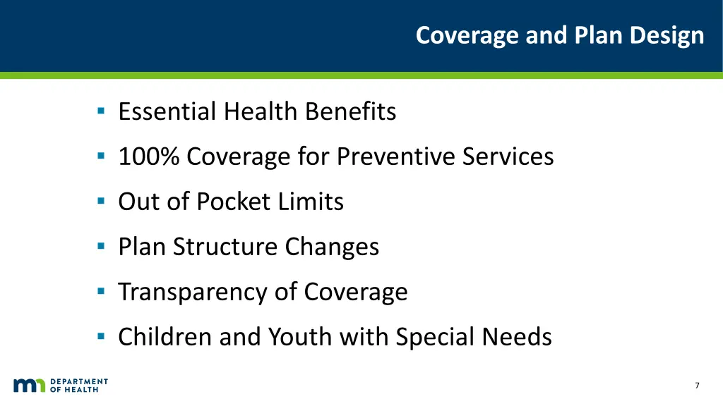 coverage and plan design