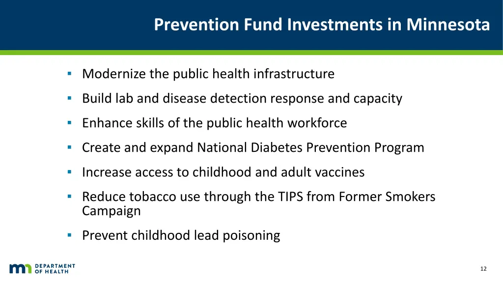 prevention fund investments in minnesota