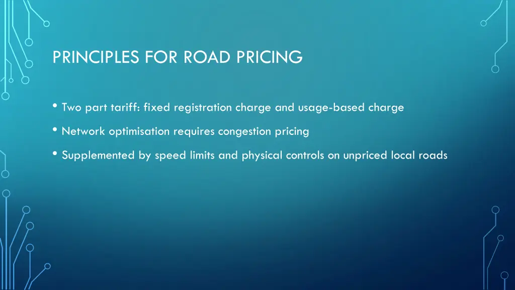 principles for road pricing