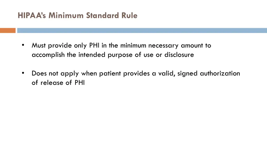 hipaa s minimum standard rule