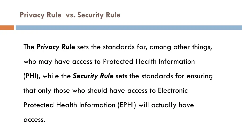 privacy rule vs security rule