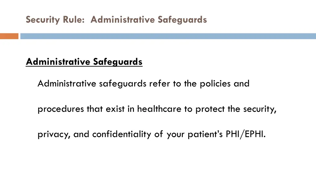 security rule administrative safeguards