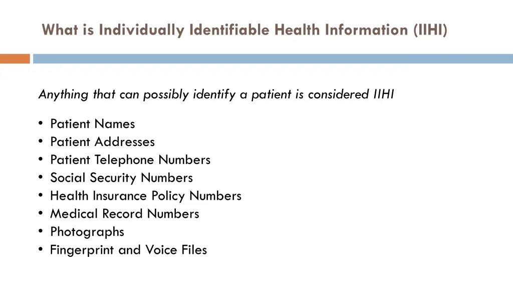 what is individually identifiable health