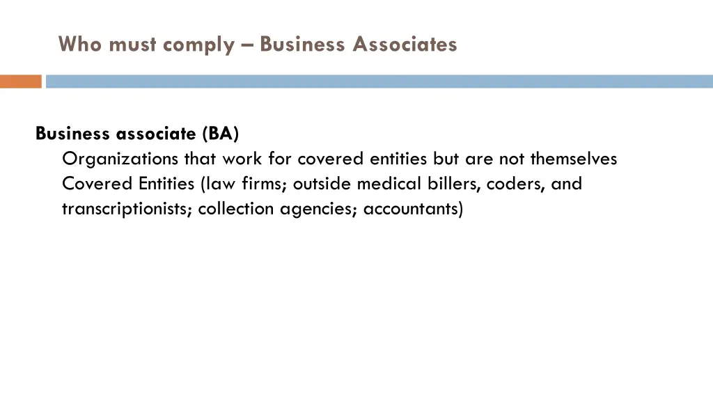 who must comply business associates