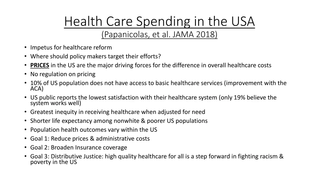 health care spending in the usa papanicolas