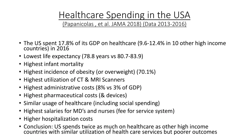 healthcare spending in the usa papanicolas