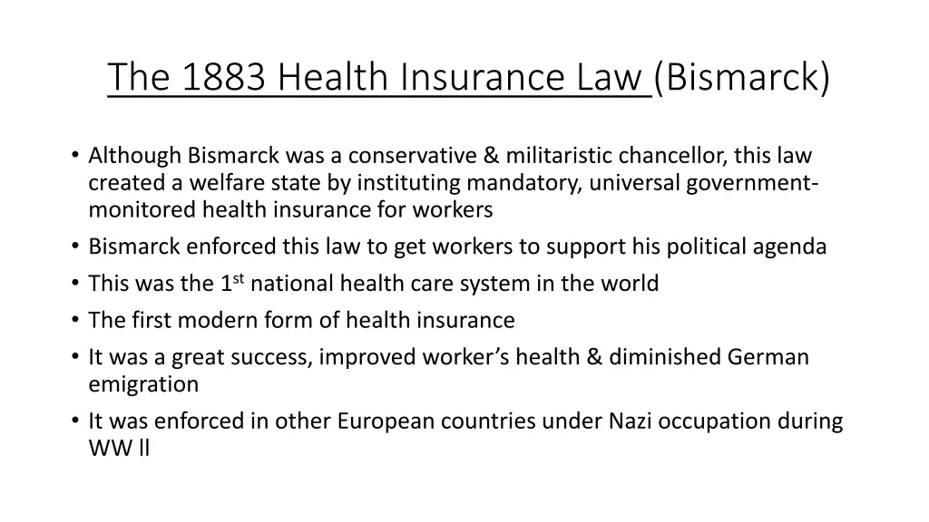 the 1883 health insurance law bismarck