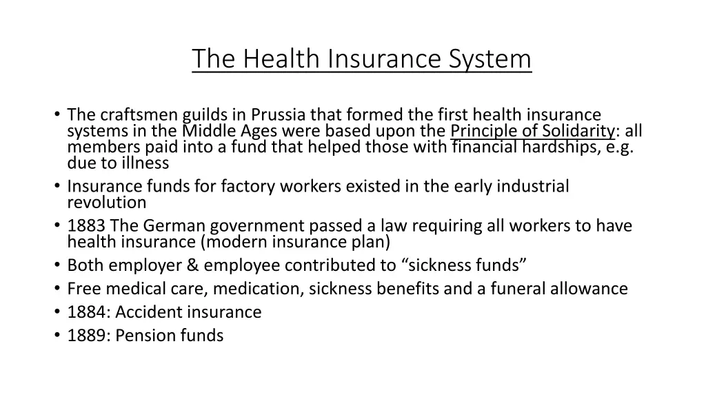 the health insurance system