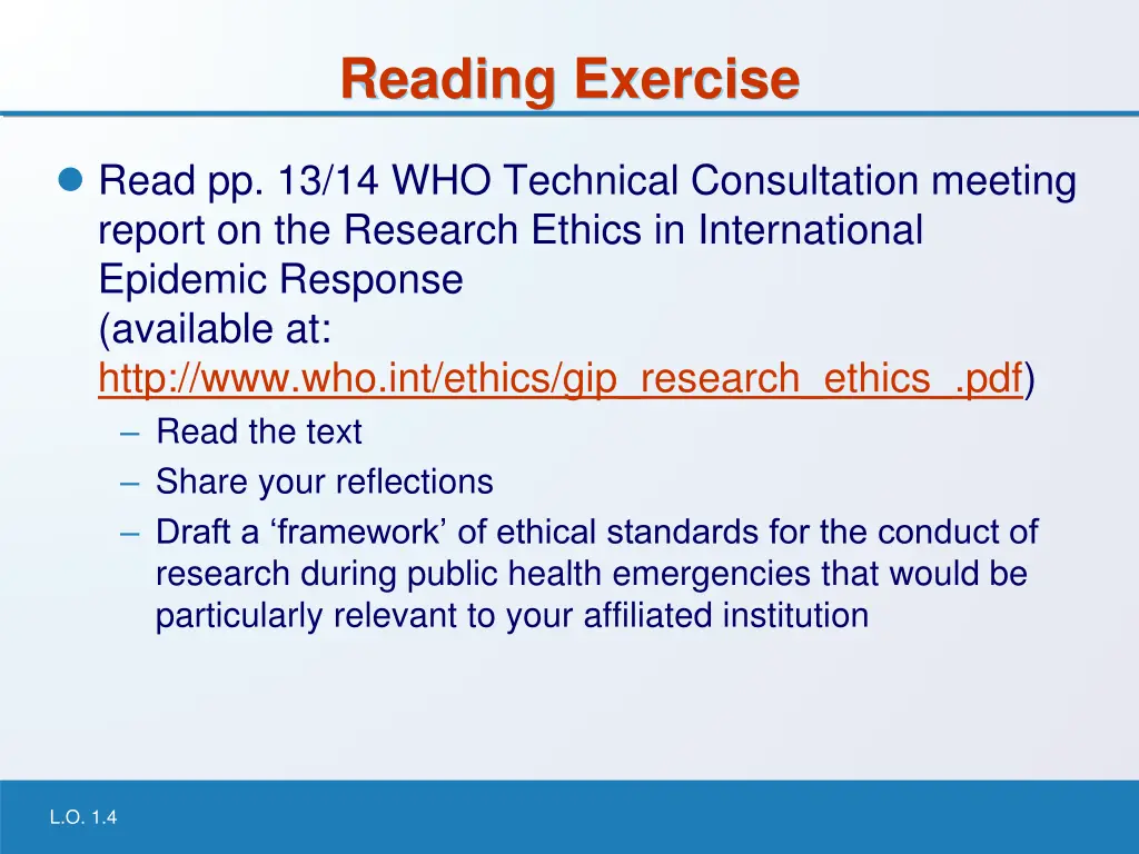 reading exercise