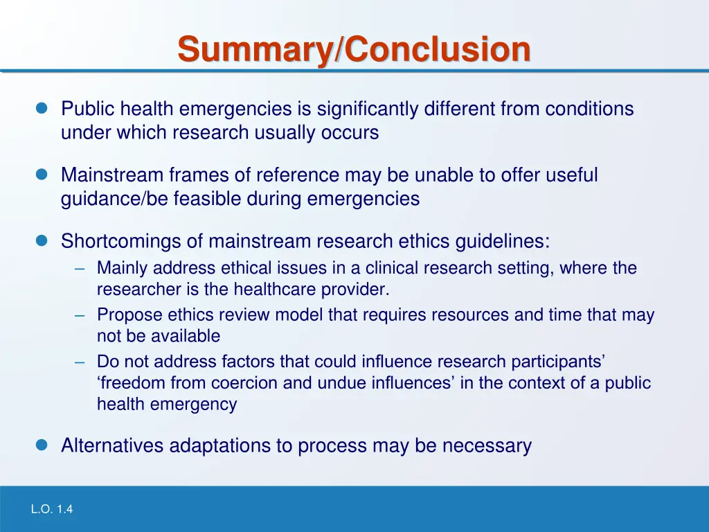 summary conclusion