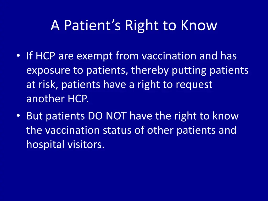 a patient s right to know