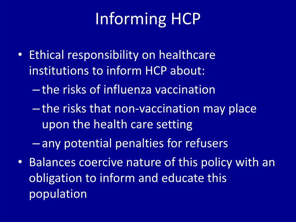 informing hcp