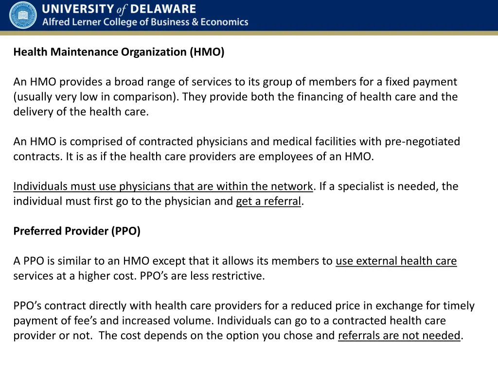 health maintenance organization hmo