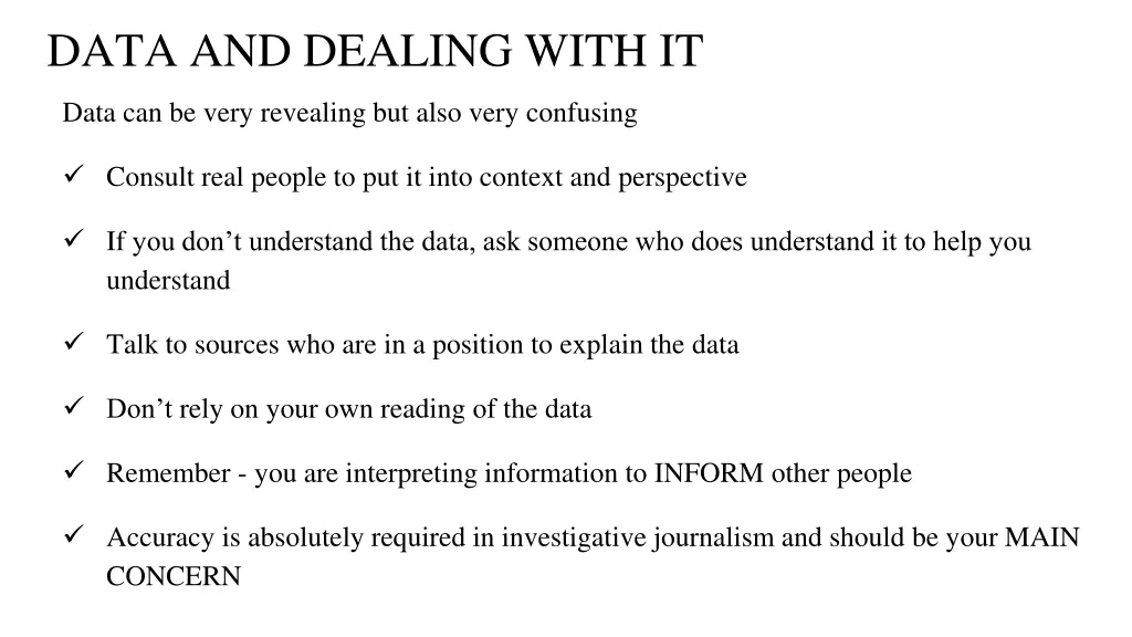 data and dealing with it