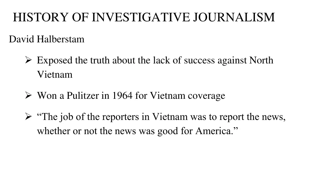 history of investigative journalism 1
