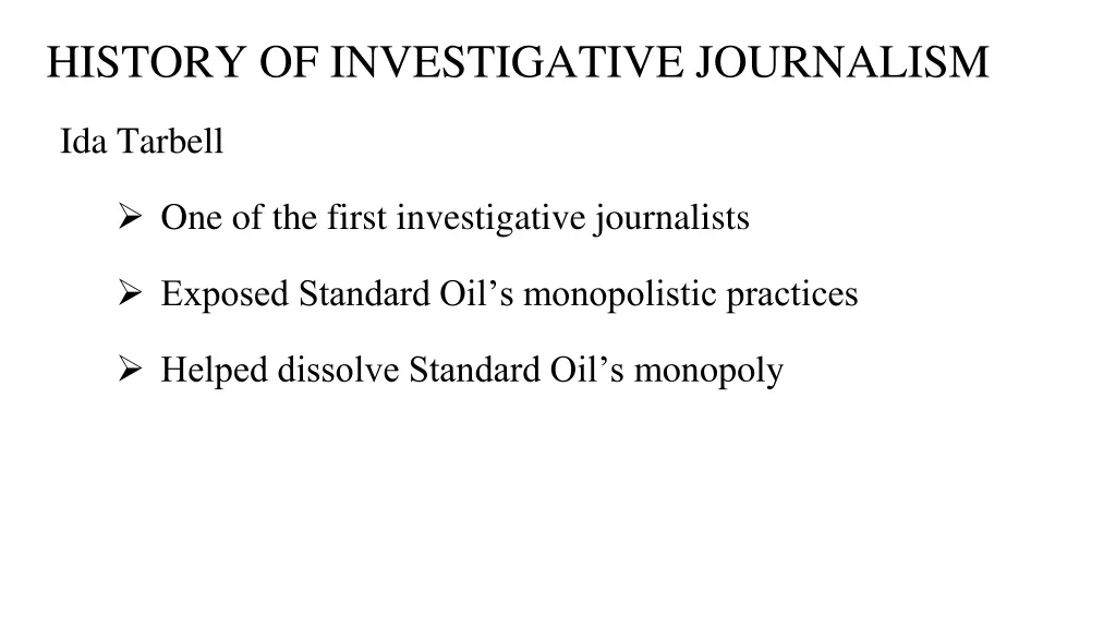 history of investigative journalism