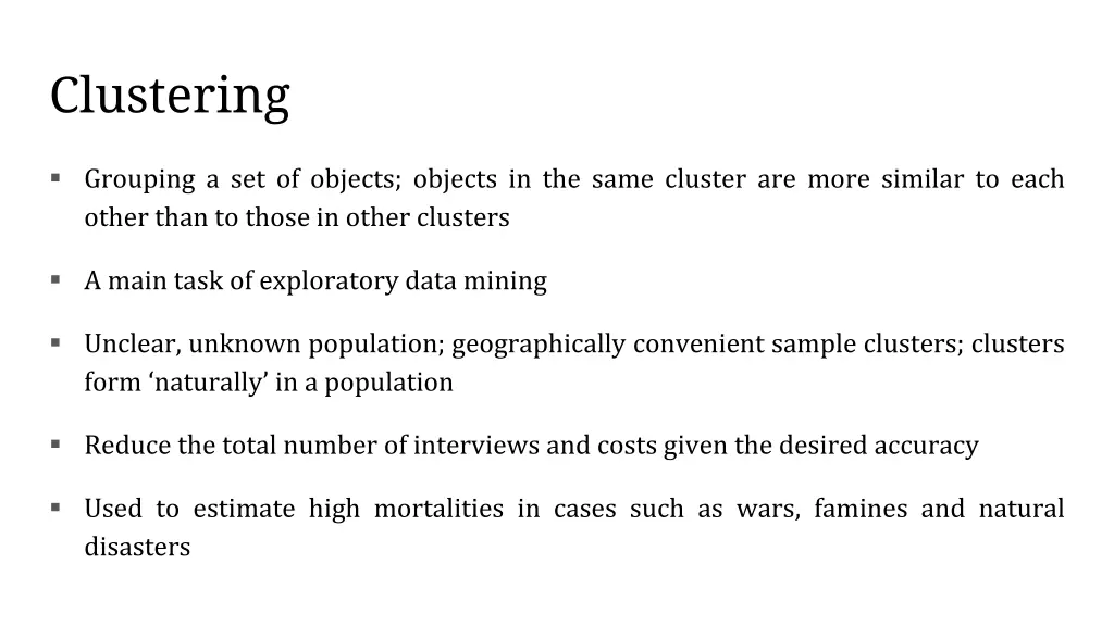 clustering