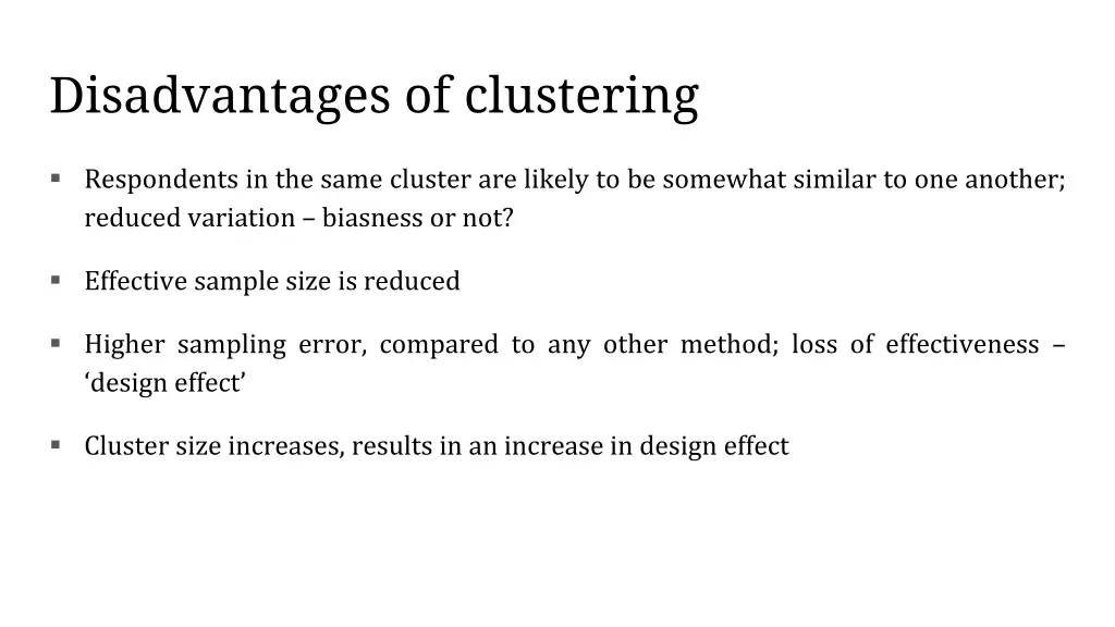 disadvantages of clustering