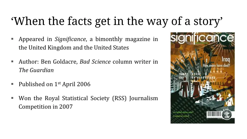 when the facts get in the way of a story 1
