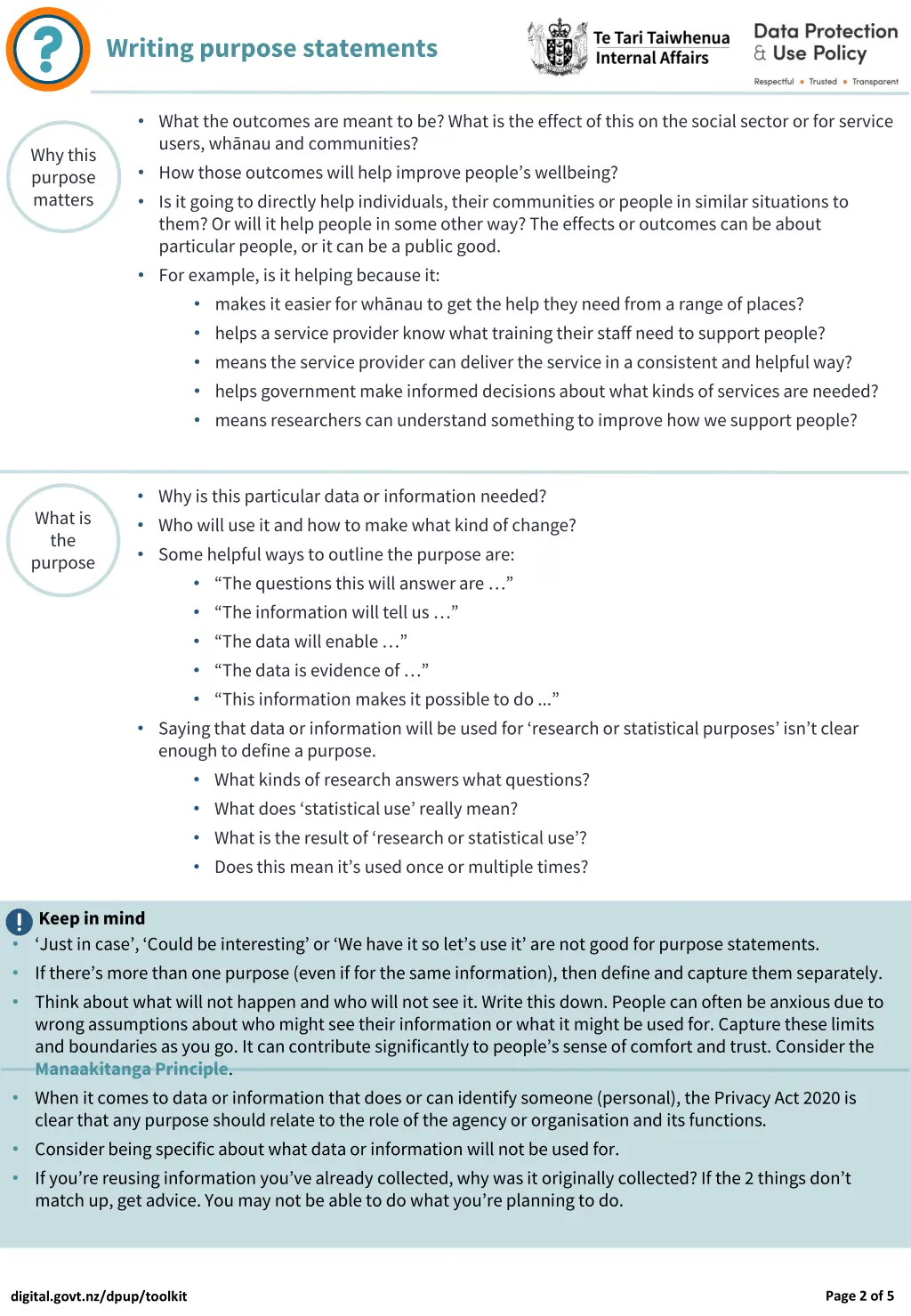 writing purpose statements
