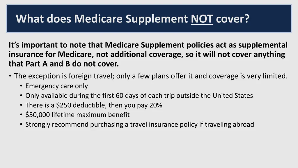 what does medicare supplement not cover