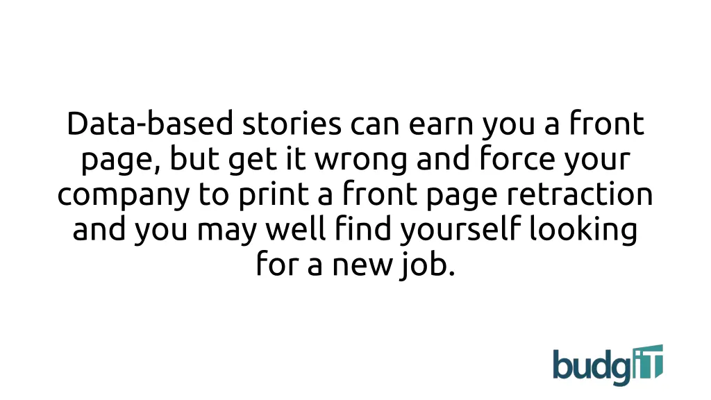 data based stories can earn you a front page