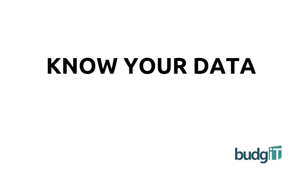 know your data