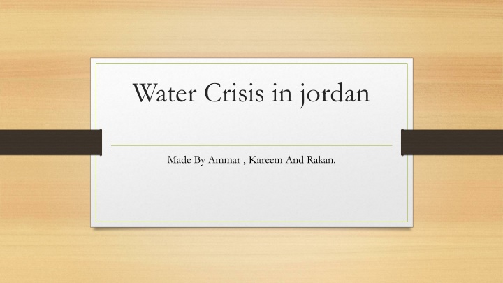 water crisis in jordan