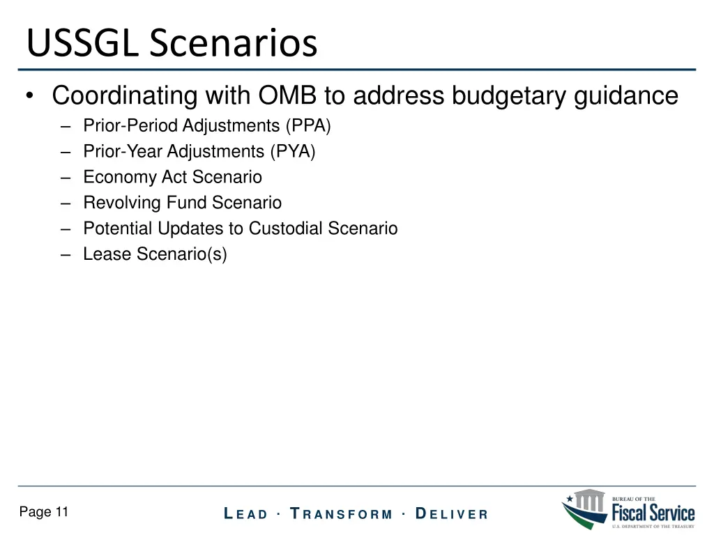 ussgl scenarios